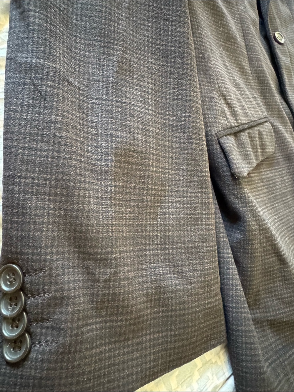 Tazio Italy Men's Brown Micro Check Sport Coat Blazer 46L Paisley Lined - Picture 7 of 15